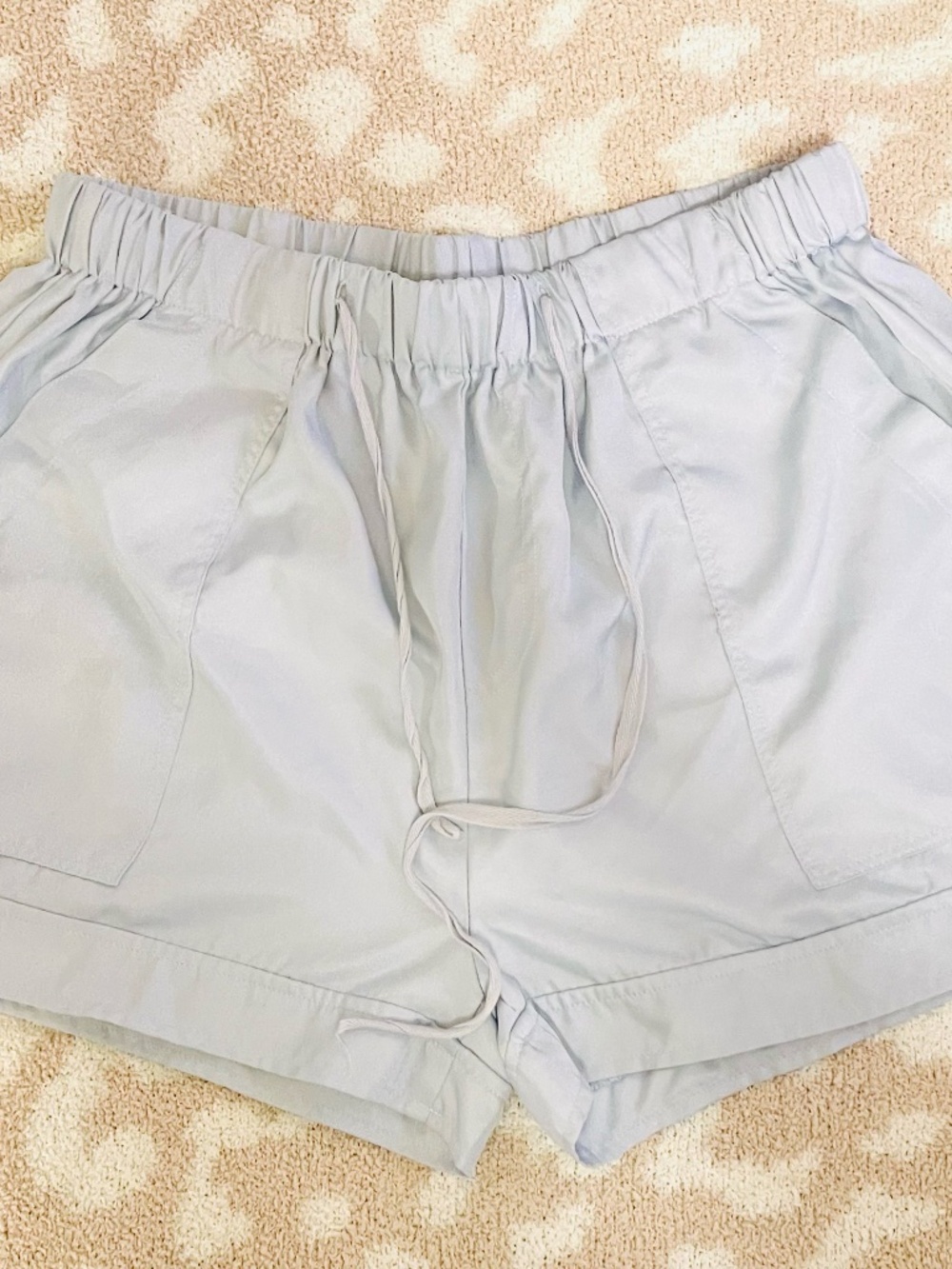 NWOT Light Blue Pull On Shorts Elastic Waist Pocket Casual Shorts XXL